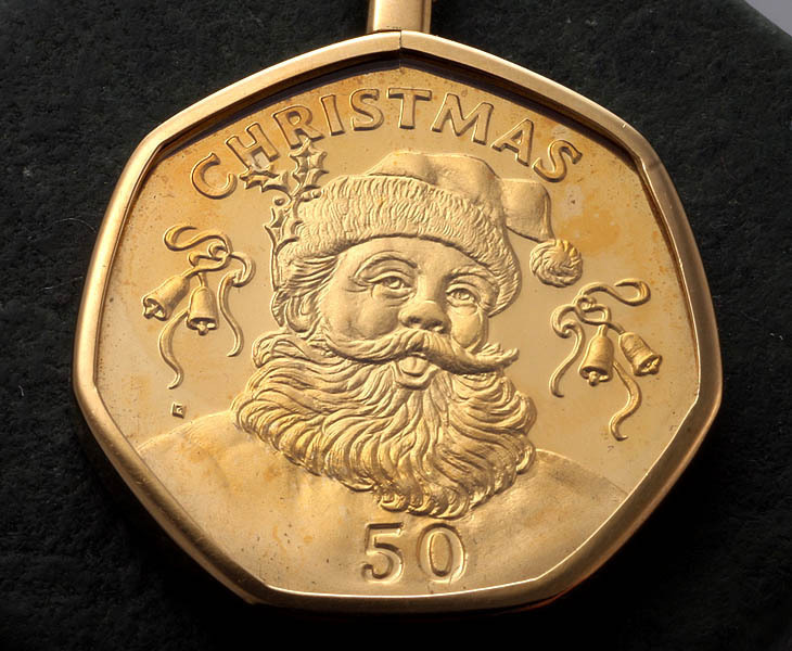 ☆＊見てほしい！1992年・GIBRALTAR製クリスマス金貨・31.6g/IP-5814_画像3