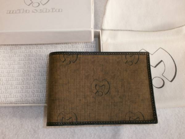 【新品】ミラショーン mila schon●ラムレザー二つ折り財布●茶&黒