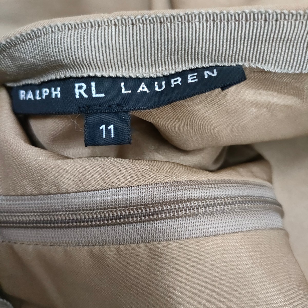 Ralph Lauren / ラルフローレン レディース 膝丈 ひざ丈 スカート 11サイズ ライトブラウン I-1749_画像4