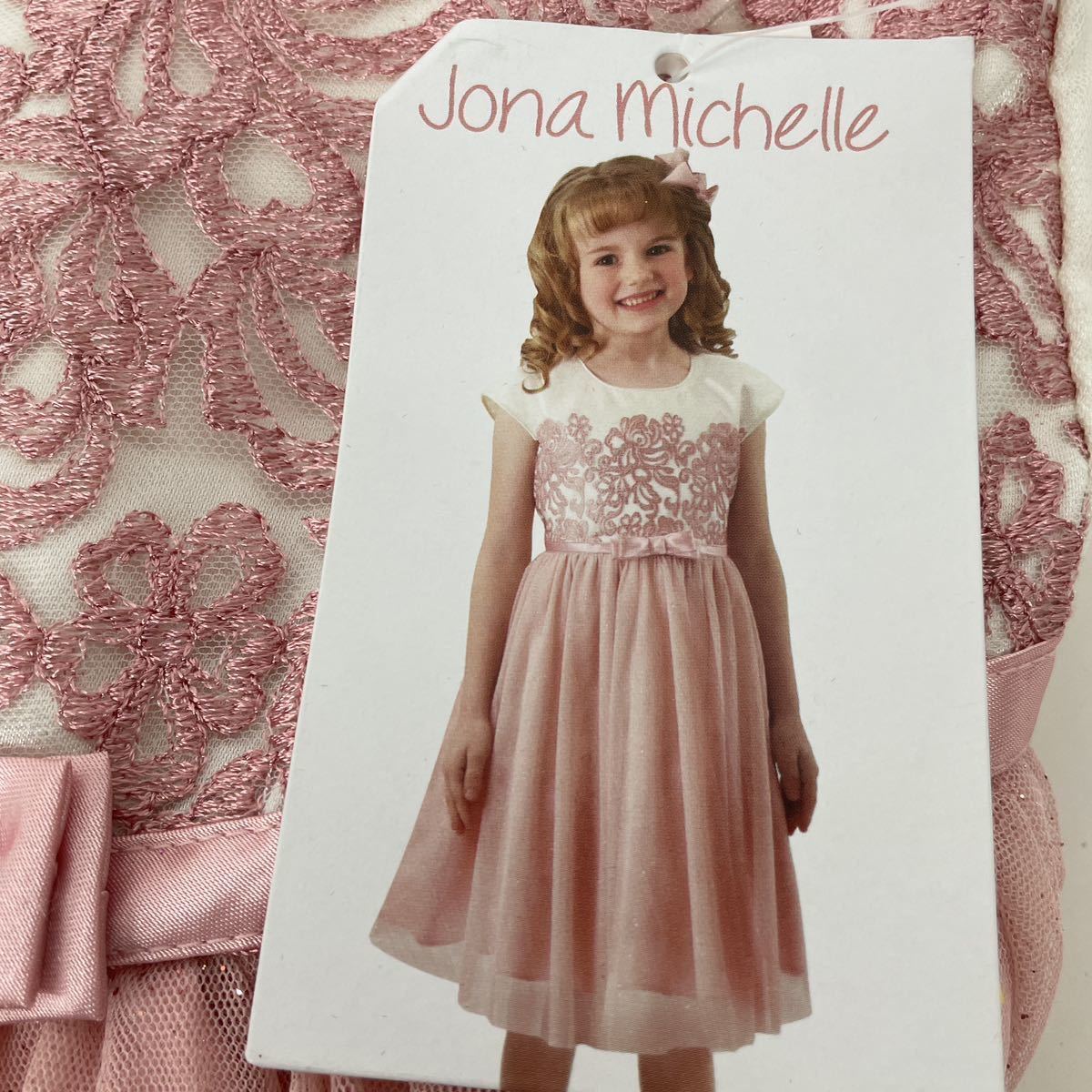  unused #Jona michellejona Michel girl embroidery chu-ru dress pink 7 / 7 -years old Kirakira wedding party celebration . birthday 