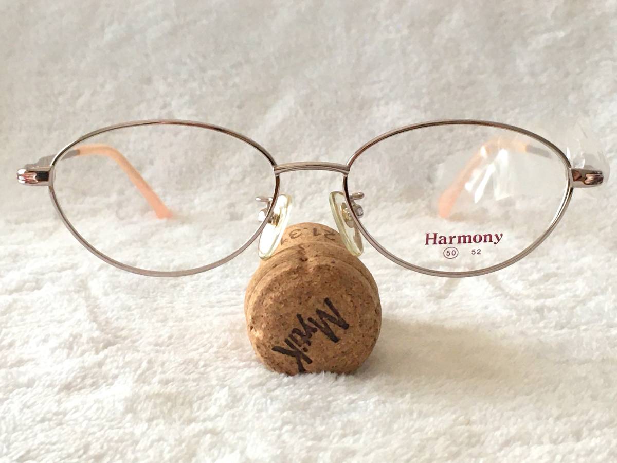 デッドストック レディース 眼鏡 Harmony H-571 50 シルバー ピンク オーバル 台紙付き メタルフレーム 銀 伊達眼鏡 サングラス 銀ブチ_画像10