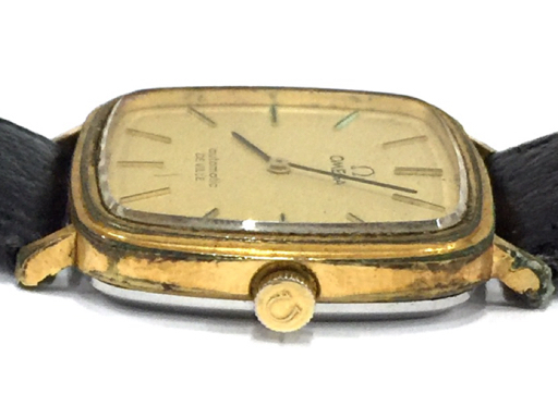 オメガ デビル オートマチック 自動巻き 腕時計 メンズ ゴールド文字盤 Cal.712 不動品 ジャンク品 社外ベルトの画像3