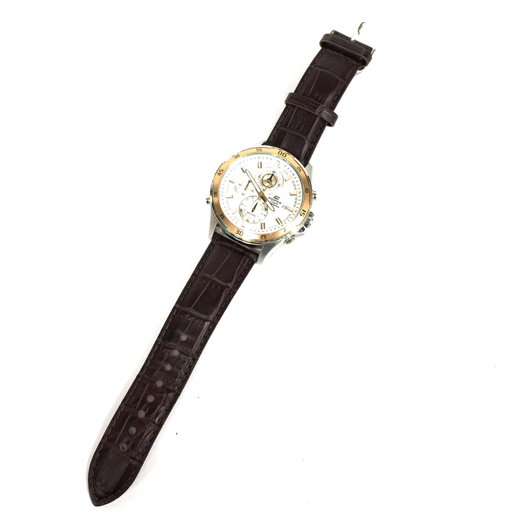 カシオ エディフィス クロノグラフ クォーツ 腕時計 ホワイト文字盤 EFR-547 メンズ 稼働品 純正ベルト CASIOの画像2