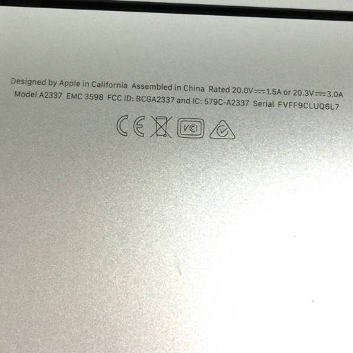 Apple MacBookAir MGN93J/A 13インチ 2020 ノートパソコン PC 8GB 256GB M1の画像9