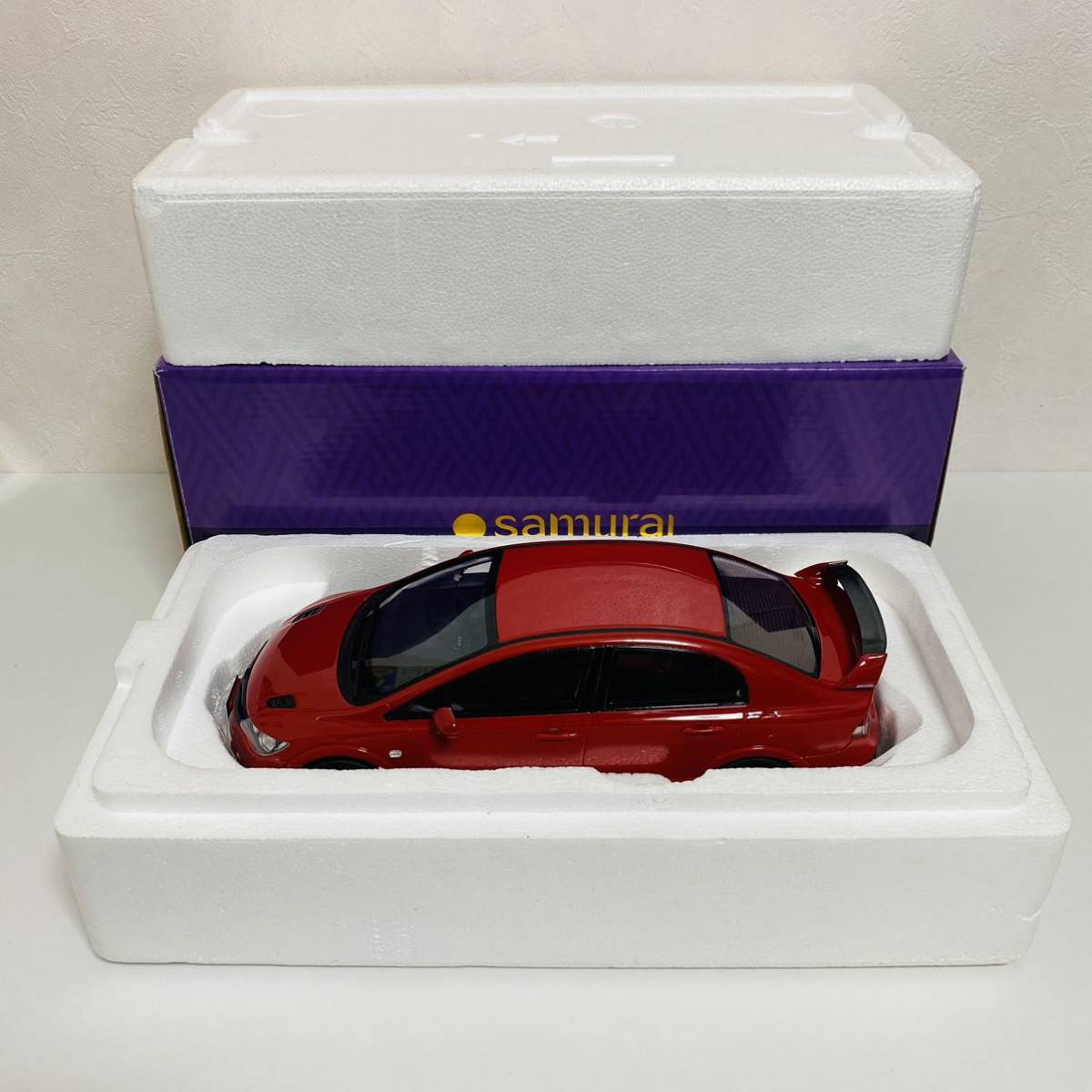 【中古品】KYOSHO 京商 1/18スケール samurai Honda Civic Mugen RR Red ホンダ シビック 無限 KSR18038R ミニカー モデルカー_画像2