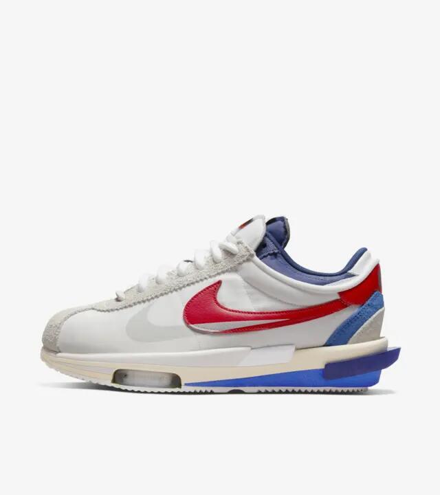 新品 sacai × Nike Zoom Cortez サカイ × ナイキ ズーム コルテッツ ホワイト アンド ユニバーシティレッド サイズ9.5(27.5cm)