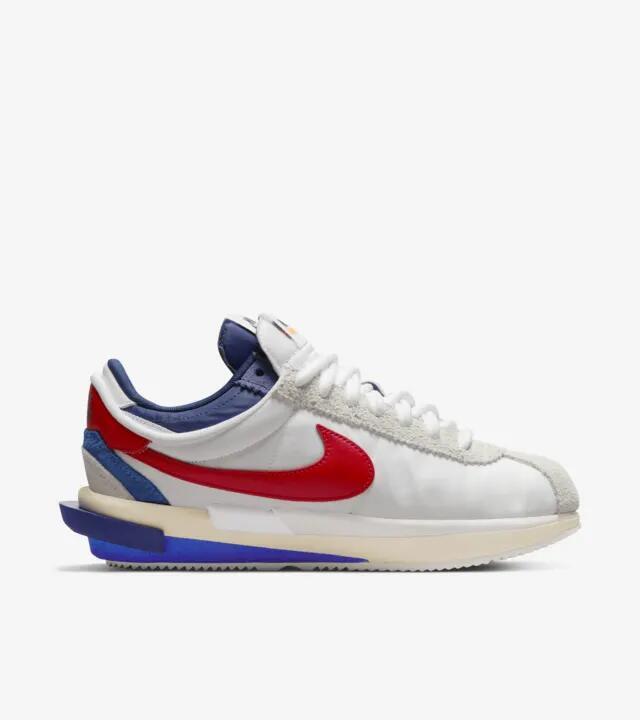 新品 sacai × Nike Zoom Cortez サカイ × ナイキ ズーム コルテッツ ホワイト アンド ユニバーシティレッド サイズ9.5(27.5cm)の画像2