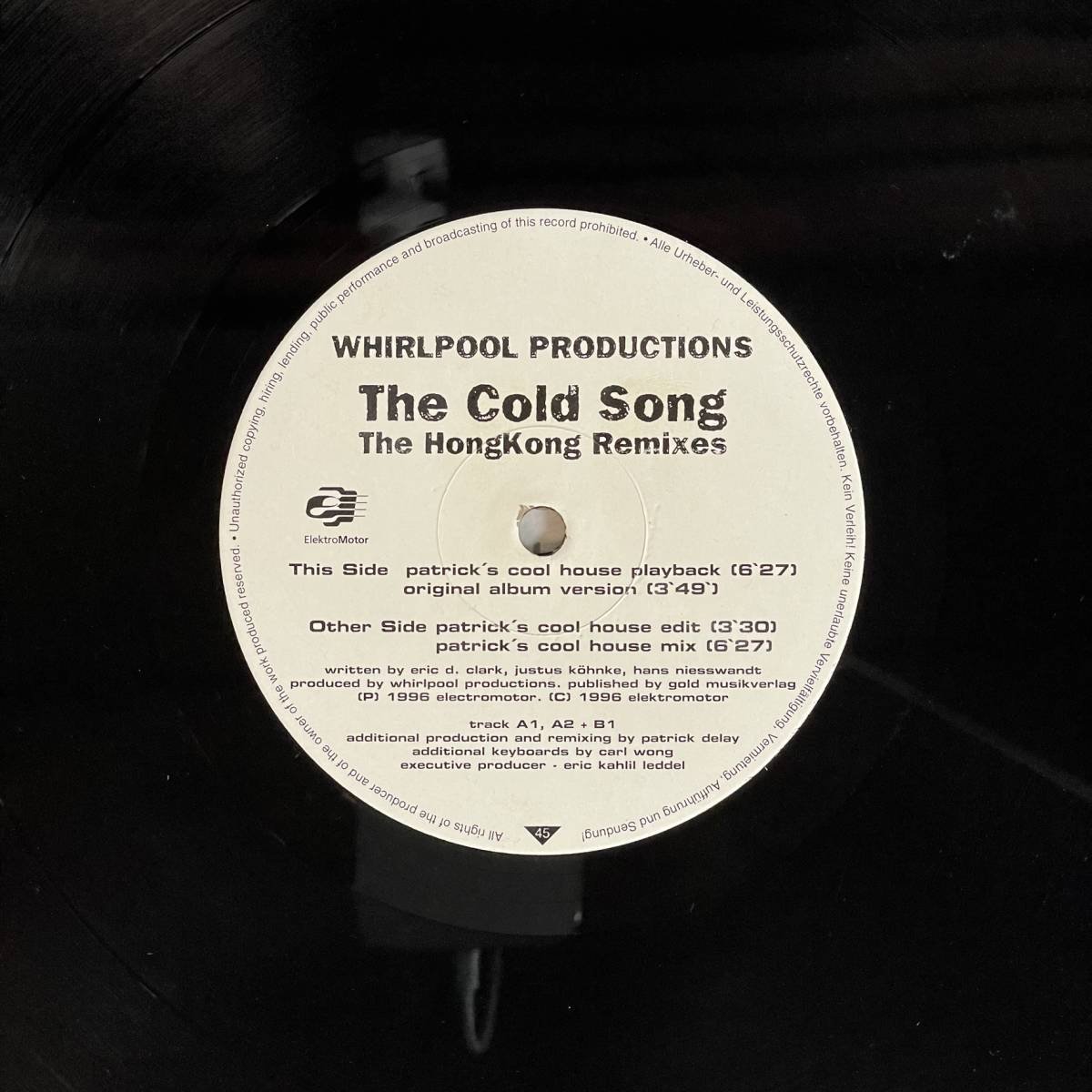 20559【輸入盤】 WHIRLPOOL PRODUCTIONS/The Cold Song The HongKong Remixes_画像3
