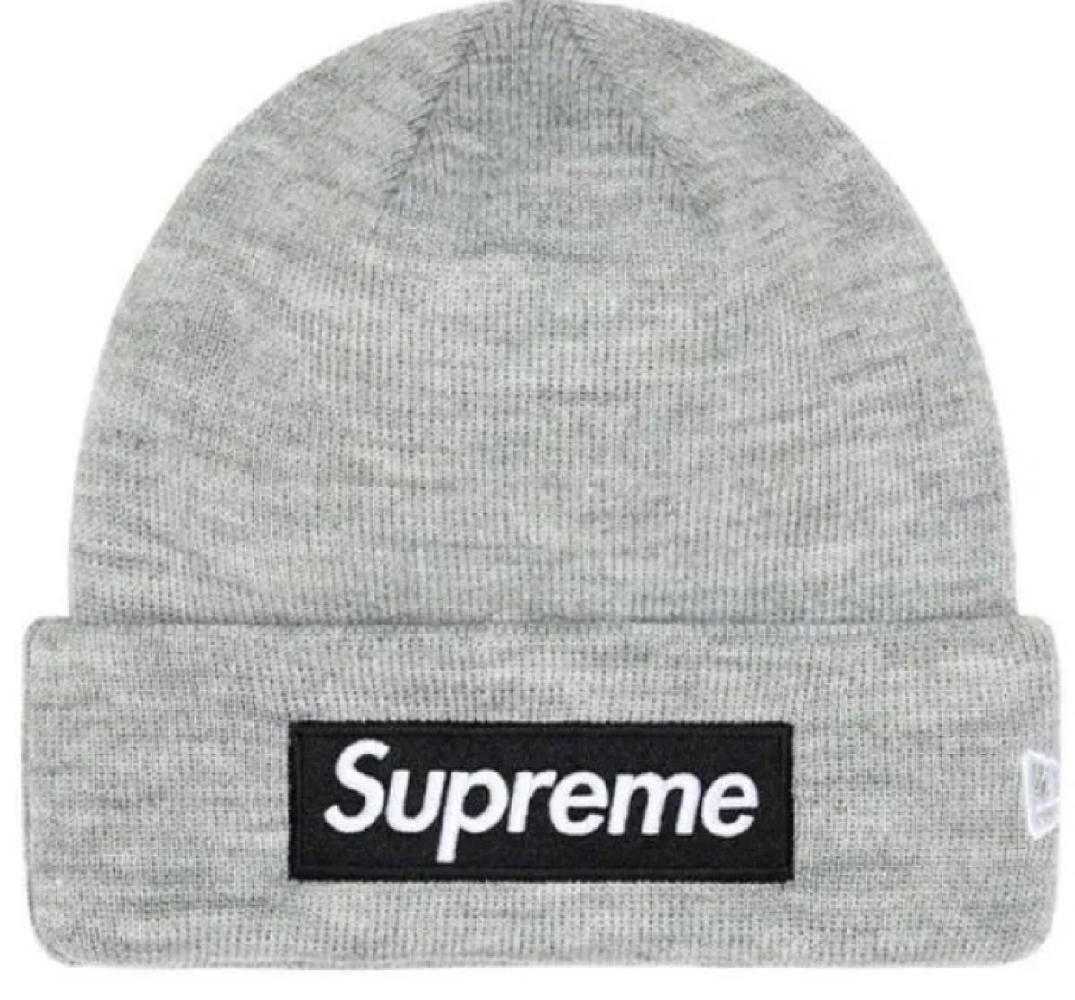Supreme グレー ニット帽 バンダナ ボックスロゴ グレー 美品 Supreme New Era Box Logo Beanie Grey ニット帽、ビーニー