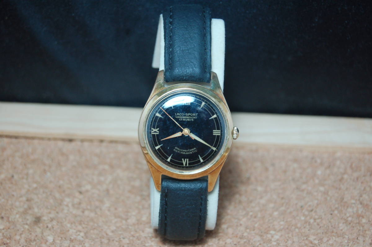 フォルクスワーゲン 100,000Kｍ記念時計 laco-sport ラコ-スポーツ ドイツの時計〈ラコ〉レトロ ドイツ製手巻き式 中古品ｙ0106_画像1