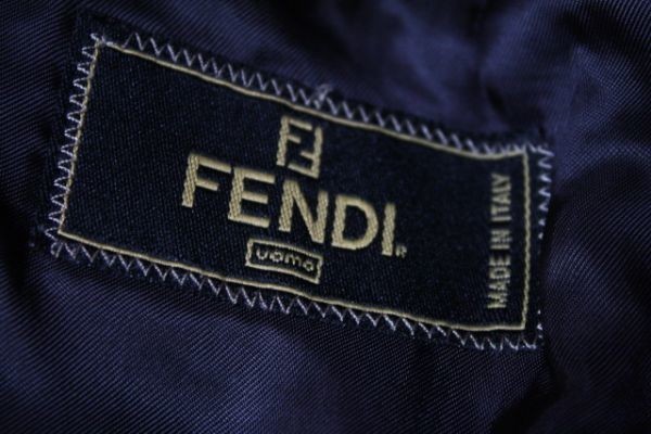 イタリア製 フェンディ 90s ビンテージ FENDI カシミア 配合 ウール テーラード ジャケット ■ 最高級 ■ 80s USA ユーロ フランス UK