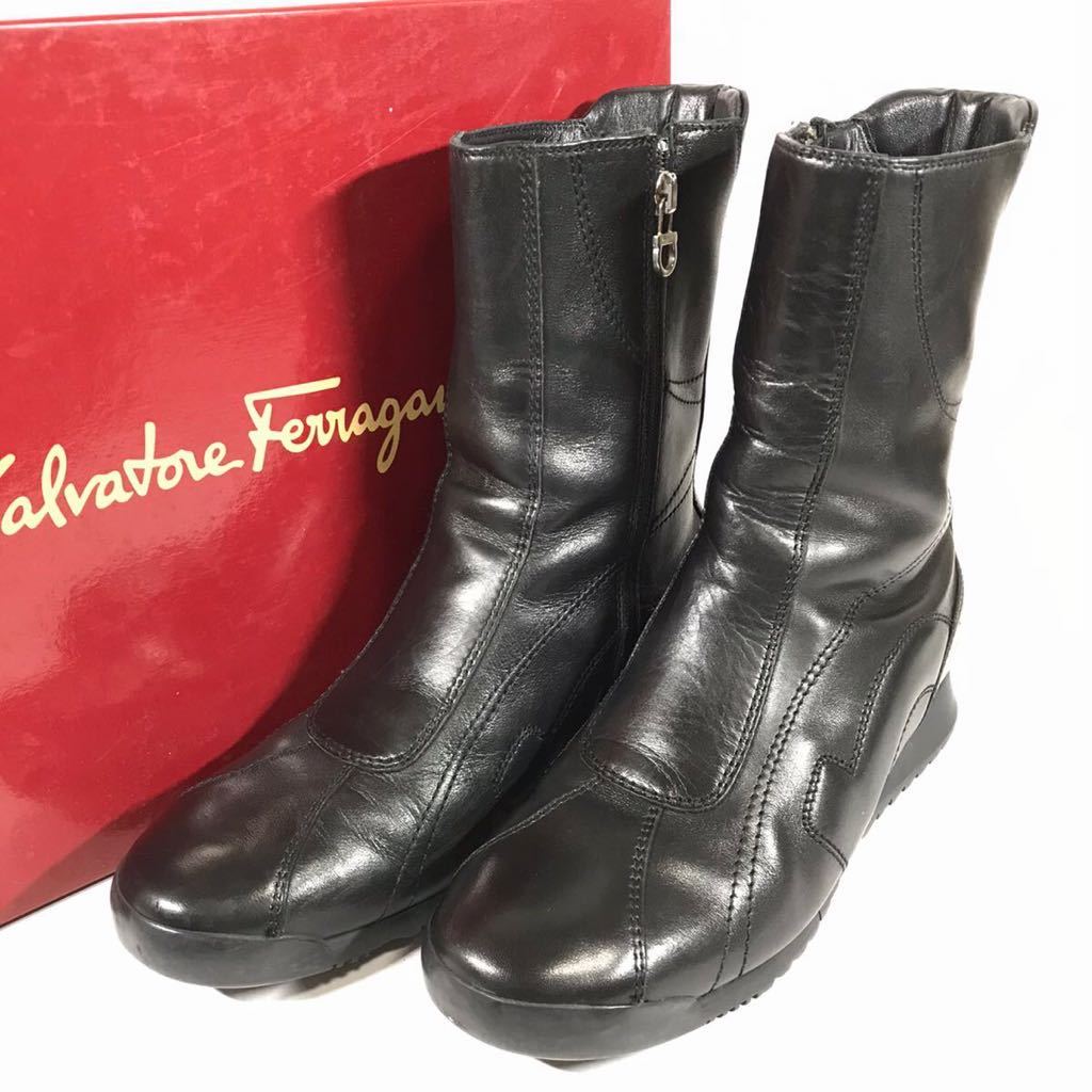 即納!最大半額! 靴 Ferragamo 【フェラガモ】本物 23.5cm D 6 伊製 レディース レザー 本革 カジュアルシューズ ショートブーツ ハイカット ガンチーニ 6 即納!最大半額! 靴 Ferragamo 【フェラガモ】本物 23.5cm D 6 伊製 レディース レザー 本革 カジュアルシューズ ショートブーツ ハイカット ガンチーニ 6