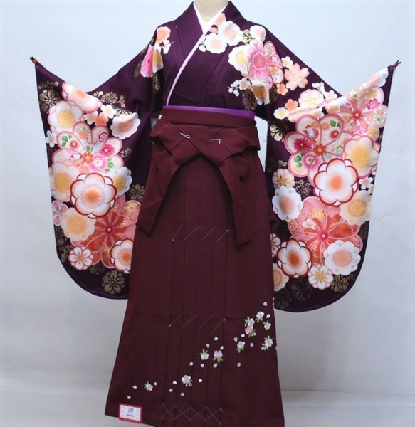 着物 袴セット ジュニア用へ直し 144cm~150cm From KYOTO 紫色 袴色