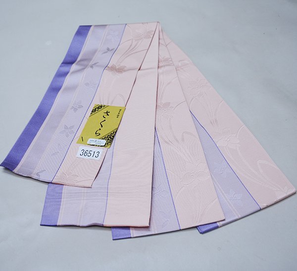 半幅帯 正絹 博多織 小袋帯 日本製 絹100% さくら メール便可 新品（株）安田屋 NO36513