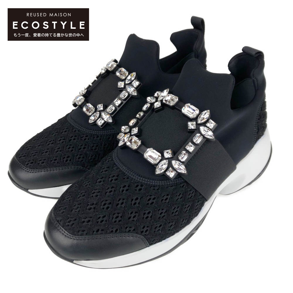 新品同様 Roger Vivier ロジェヴィヴィエ クリスタルバックル ラン