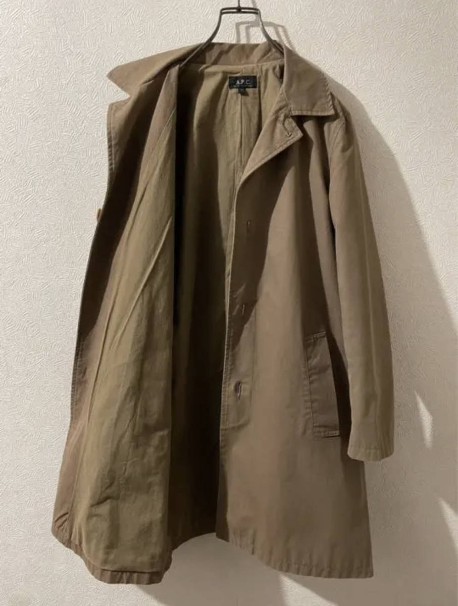 ◯ A.P.C. コットン ステンカラー コート / アーペーセー チェスターコート ブラウン ベージュ M Mens #Sirchive_画像4