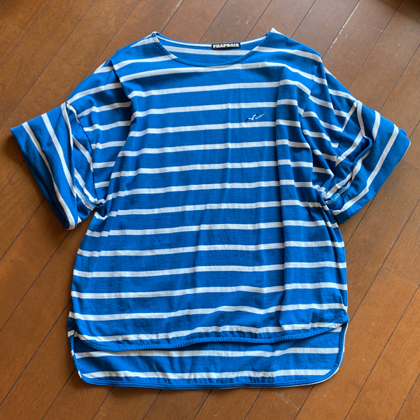 FRAPBOIS フラボア ボーダー Tシャツ カットソー 厚手 ブルー×白