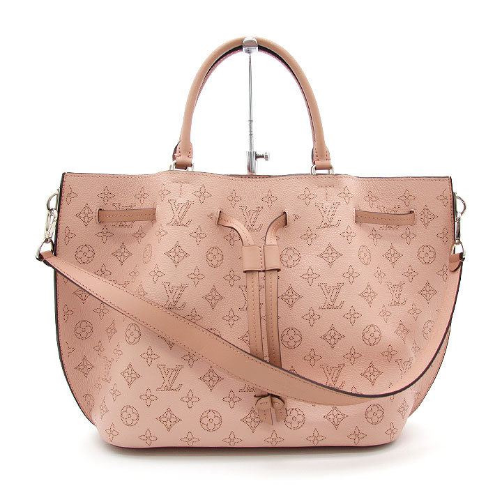 中古美品 ルイヴィトン トートバッグ モノグラム マヒナ ジロラッタ M54401 マグノリア LOUIS VUITTON 2way バケット ピンク系 フランス製_画像1