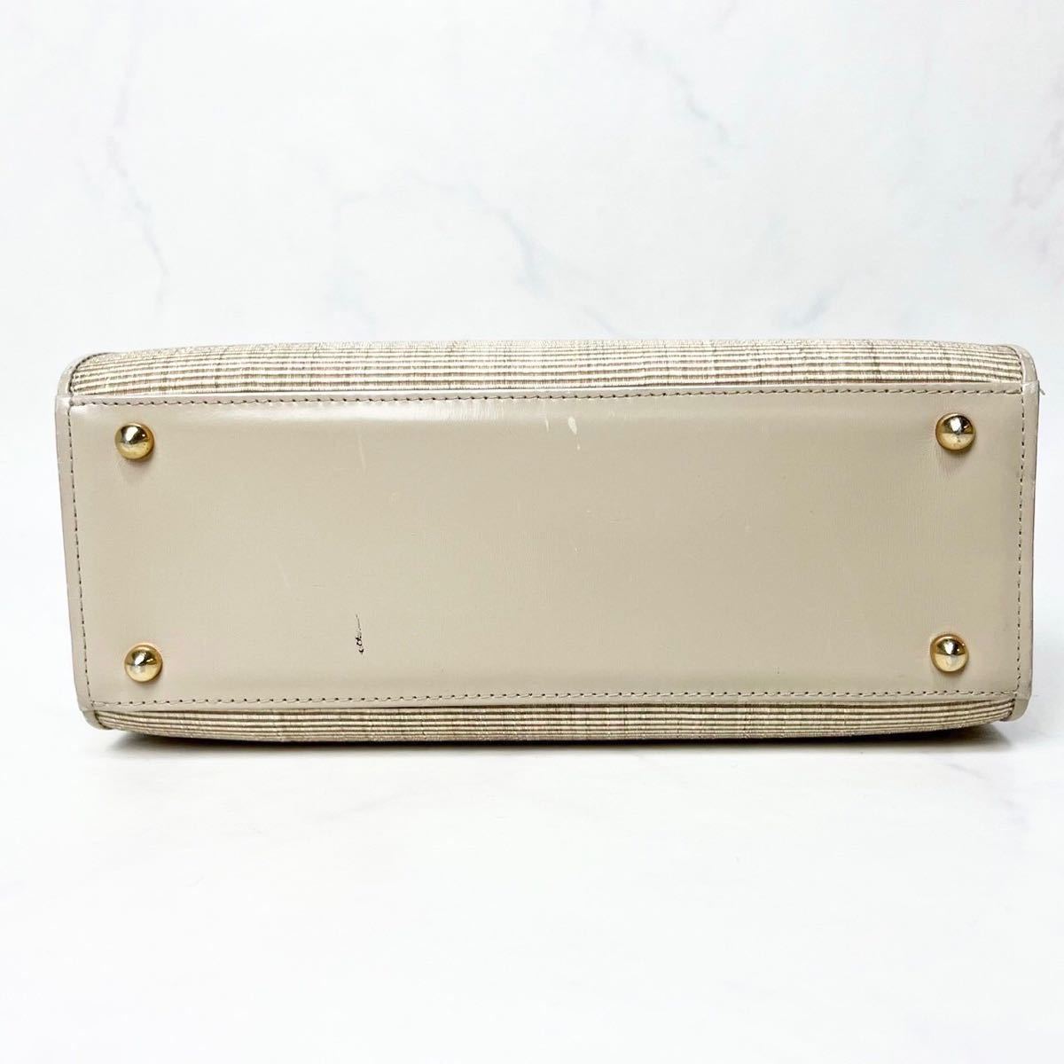 COMTESS ホースヘア ハンドバッグ ベージュ ゴールド金具 ジャッキー-