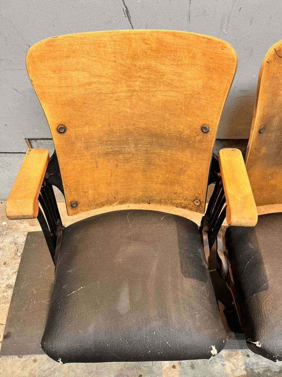 W79 античный эффект живого звука стул стул из дерева металлический American античный мебель theater chair 40\'s 50\'s железный стул 