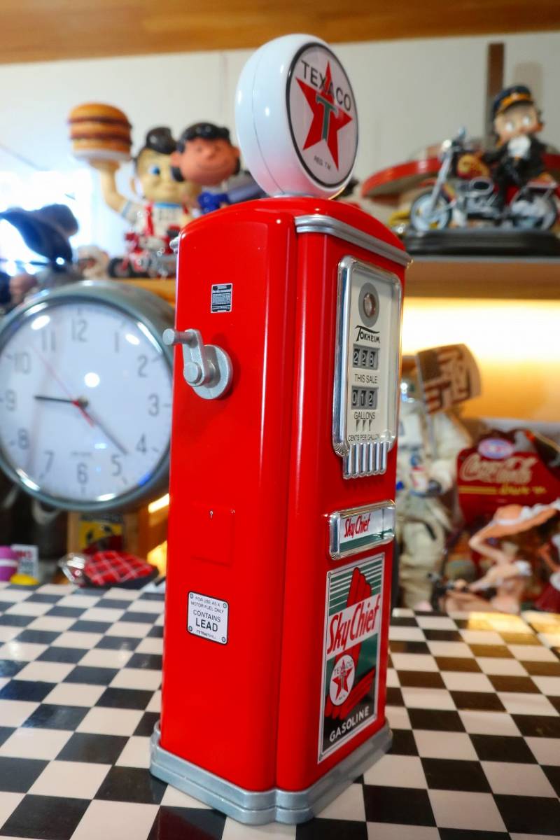 . rare * out of print *1 point only *1950te kissa koTEXACO gas pump replica coin Bank for garage shop interior 