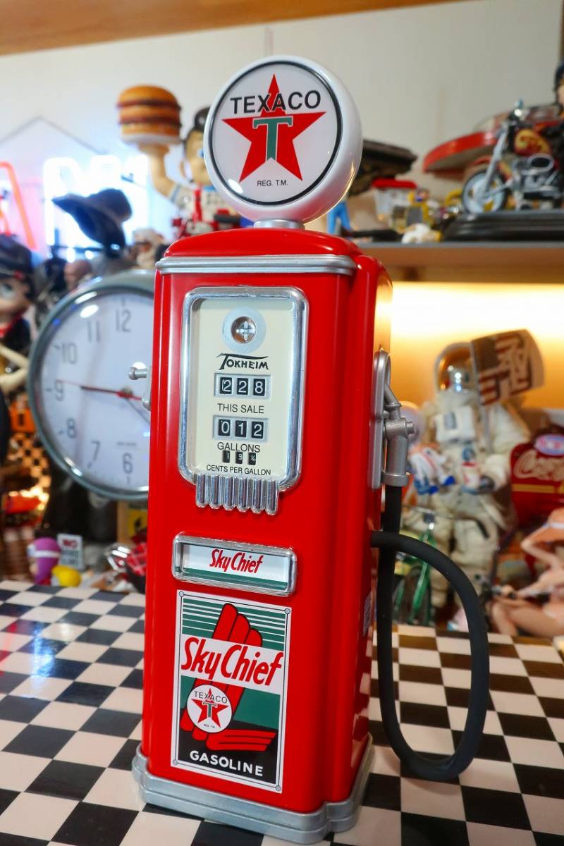 . rare * out of print *1 point only *1950te kissa koTEXACO gas pump replica coin Bank for garage shop interior 