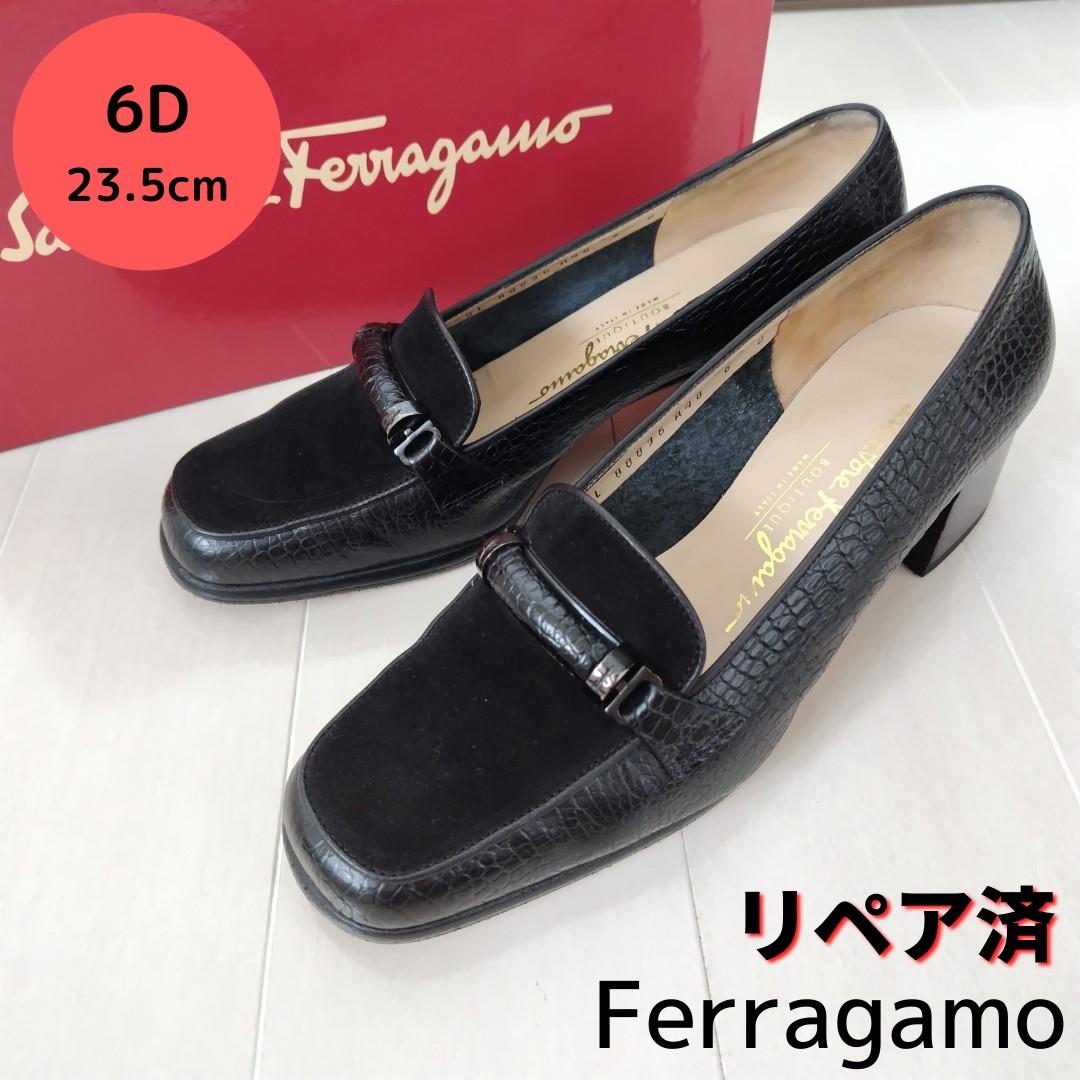 極美品 Ferragamo フェラガモ 6 パンプス-