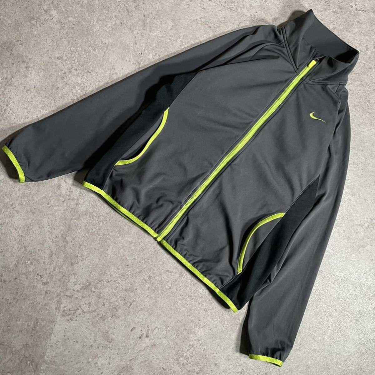 NIKE Nike jersey setup lady's gray fluorescence yellow Golf wear sport wear 