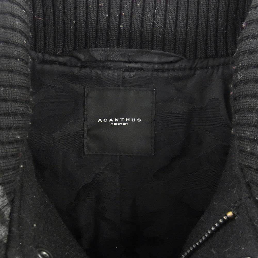 アカンサス ACANTHUS Studium Jacket スタジャン ブラック系 S【中古】_画像3