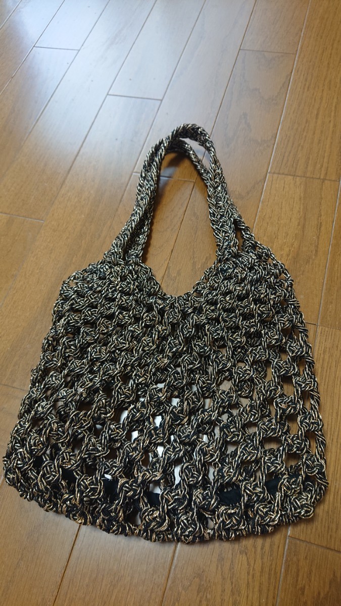 昨季購入★新品同様★BEAUTY&YOUTH★BAGMATTI MTL CORD BAG★コードバッグ★ブラックゴールド★ユナイテッドアローズ _画像5