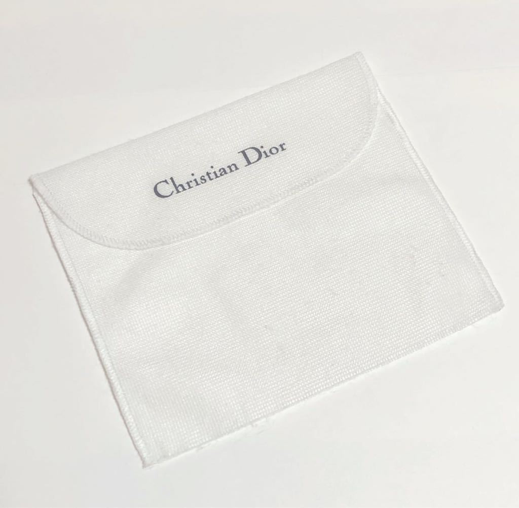 クリスチャンディオール 「Christian Dior」 折財布保存袋（2003）内袋 布袋 付属品 旧型 不織布製 17×14cm ホワイト コインケースにも_画像1