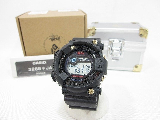 CASIO/カシオ G-SHOCK×A BATHING APE×STUSSY コラボ 品 電波ソーラー 腕時計 GF-8250BS メンズ ブラック