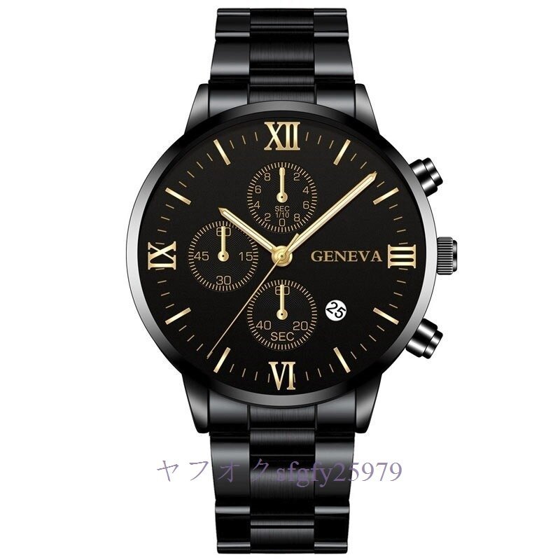 A963A☆新品ビジネス時計 男性 ステンレス鋼 クォーツ腕時計 メンズ腕時計 高級 カレンダー ギフト パーティー_画像5