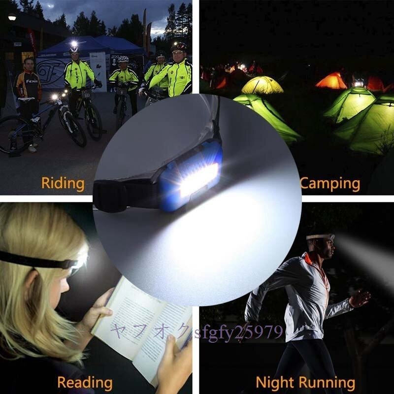 A748B☆新品屋外 防水 LEDヘッドランプ ヘッドライト 3モード ヘルメットライト ランプ トーチ キャンプ ハイキング_画像9