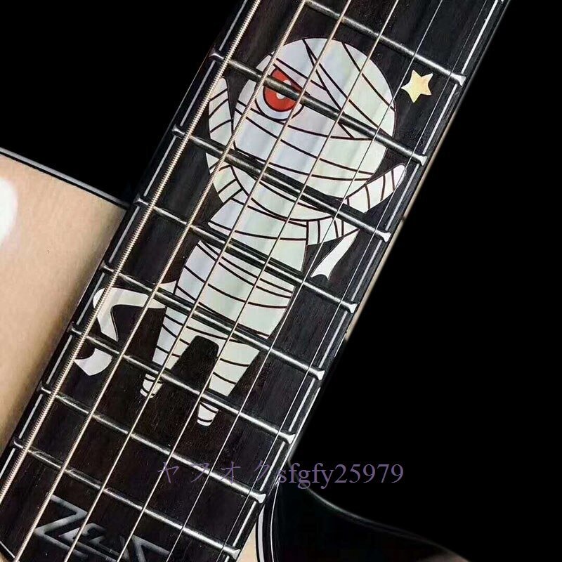 A980B☆新品DIYギター 指板フレットボードインレイ ステッカー ハロウィン ウルフ ギターフレット デカール ギターアクセサリー_画像6