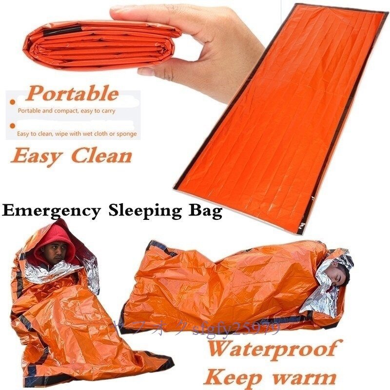 A119C☆新品防水 軽量 緊急寝袋 サバイバル ブランケットバッグ キャンプ ハイキング 屋外_画像10