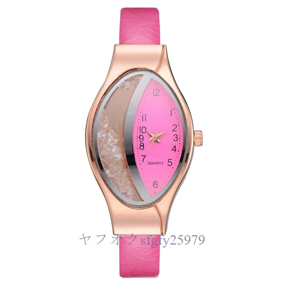 A549C☆新品クリスタルオーバルダイヤルクォーツ腕時計レディース腕時計ギフトパーティー_画像2