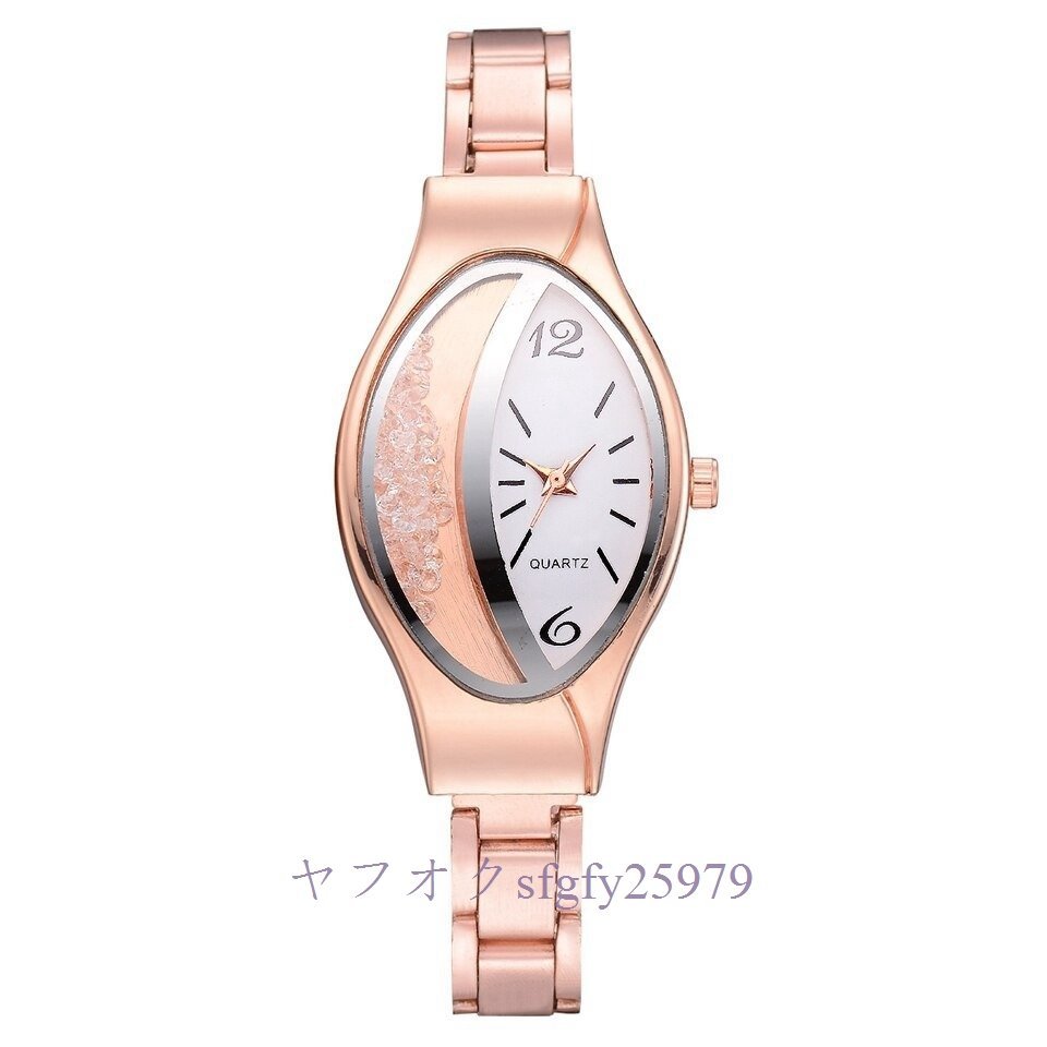 A549C☆新品クリスタルオーバルダイヤルクォーツ腕時計レディース腕時計ギフトパーティー_画像6