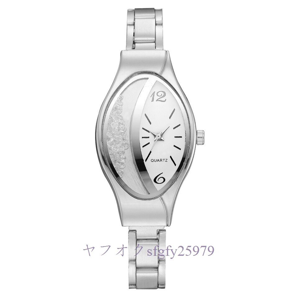 A549C☆新品クリスタルオーバルダイヤルクォーツ腕時計レディース腕時計ギフトパーティー_画像4