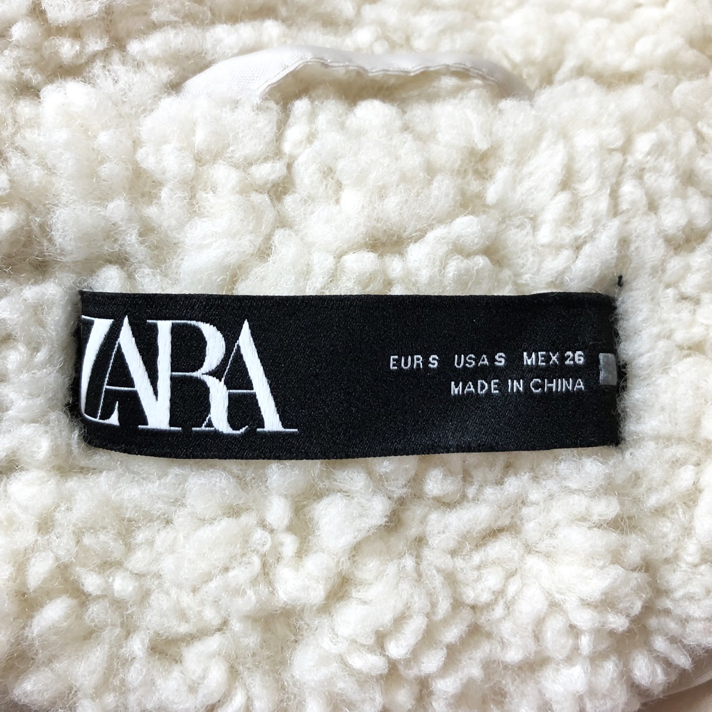 【人気】ZARA/ザラ ボアジャケット 裏地あり アイボリー USAサイズS レディース/S5422_画像6