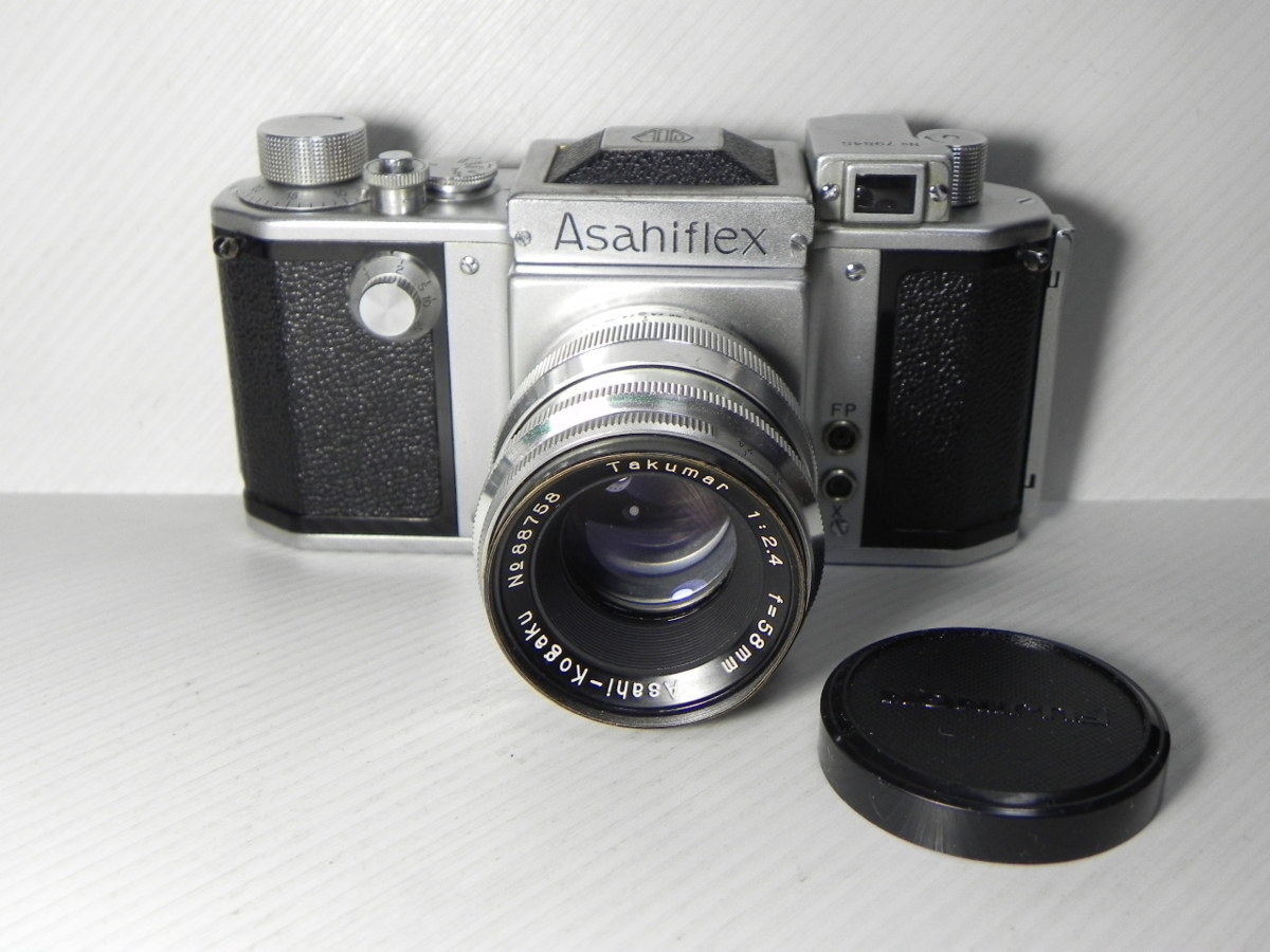 ご予約品】 Asahiflex IIA 58mm/F2.4レンズセット(難有品)。 カメラ+