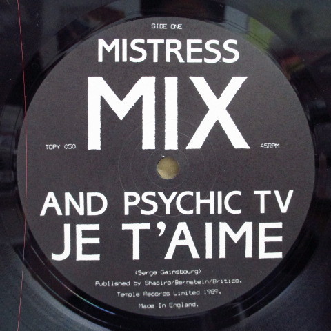 MISTRESS MIX AND PSYCHIC TV-Je T'Aime +2 (UK オリジナル 12)_画像3