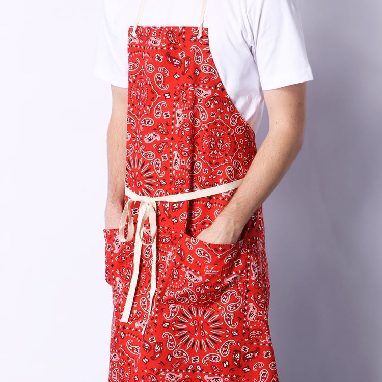 COOKMAN/クックマン　ロングエプロン Long Apron Paisley Red（ユニセックス）ペイズリー　レッド_画像4