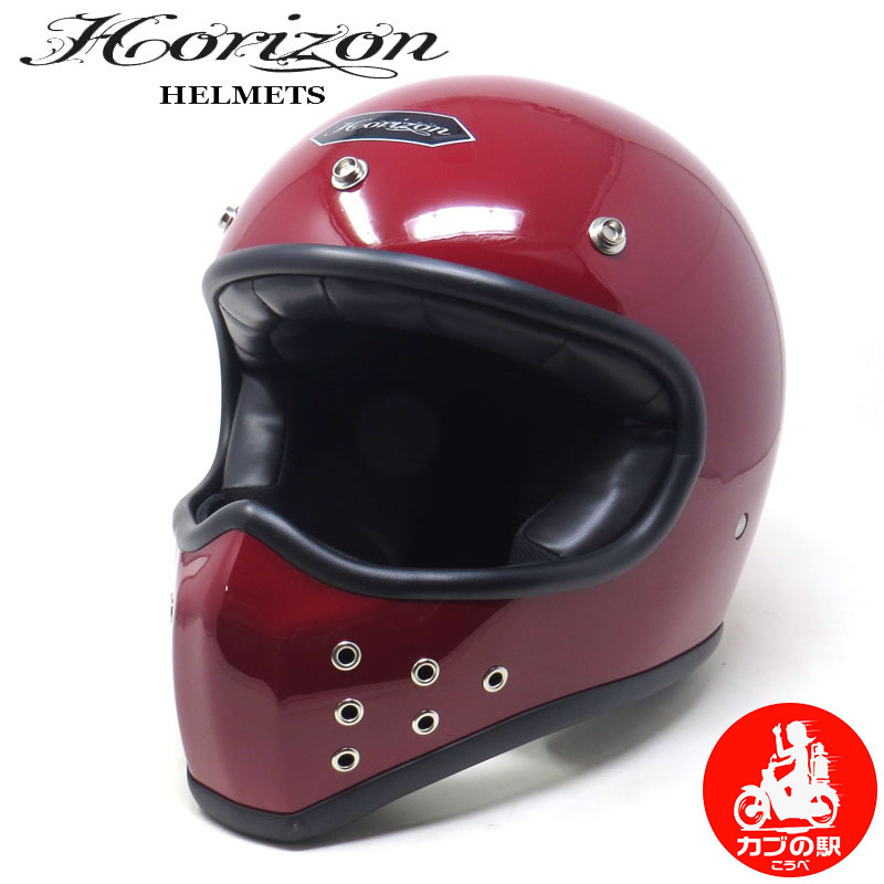 【モトブルーズ別注】HORIZON MXH-4 ｜Lサイズ| フルフェイスヘルメット　レッド（RED）カブの駅こうべ_画像1