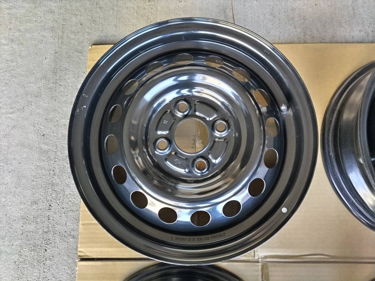 美品!日産デイズ/ルークスB44A純正スチール鉄ホイール4本セット14インチ4.5J+46ハブ56ホンダ/ダイハツ用ナット付!ekスペースB21クロスN-VANの画像4