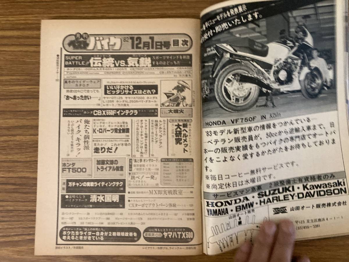 月刊ベストバイク1982年12月　いい汗かけるピッタリサイズはどれ　/AD_画像6