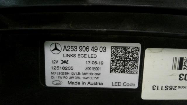 ベンツ GLC LDA-253305C 左ヘッドランプASSY GLC220D 4マチッククーペスポーツ 4WD 2539068701 A2539064903_画像5