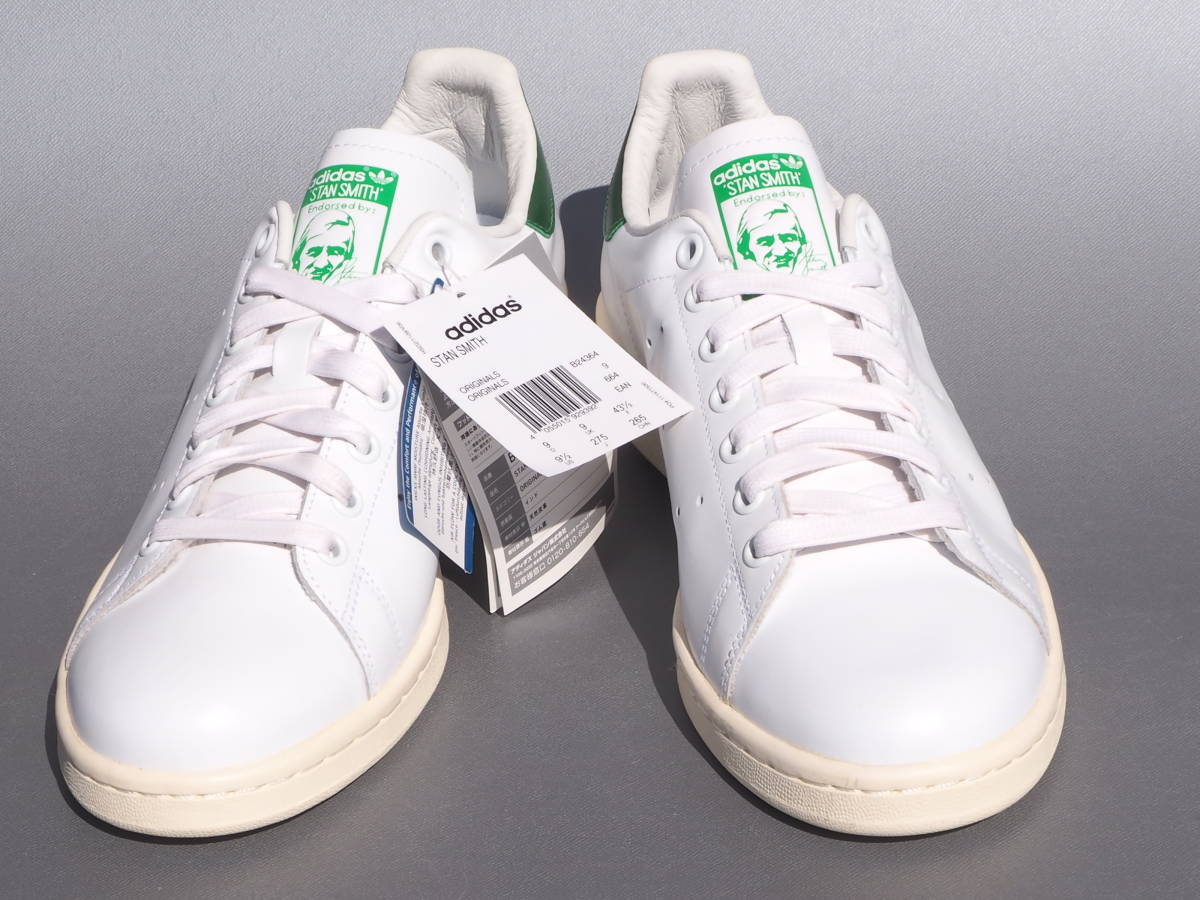 デッド！新品！ 27,5cm 限定 15年 adidas Originals STAN SMITH スタンスミス ガラスレザー 白 x 緑 天然皮革レザー STANSMITHの画像2