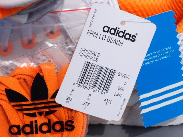 デッド!! 27,5cm 新品!! 10年 adidas フォーラム FRM LO BEACH 白ｘオレンジ レーザーｘメッシュ_画像8