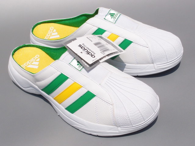  dead!! new goods!! 29,5 limitation adidas super Star SS CLOG white x green x yellow sandals clog slip-on shoes 